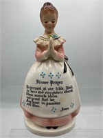 Vintage enesco prayer lady figurine napkin holder