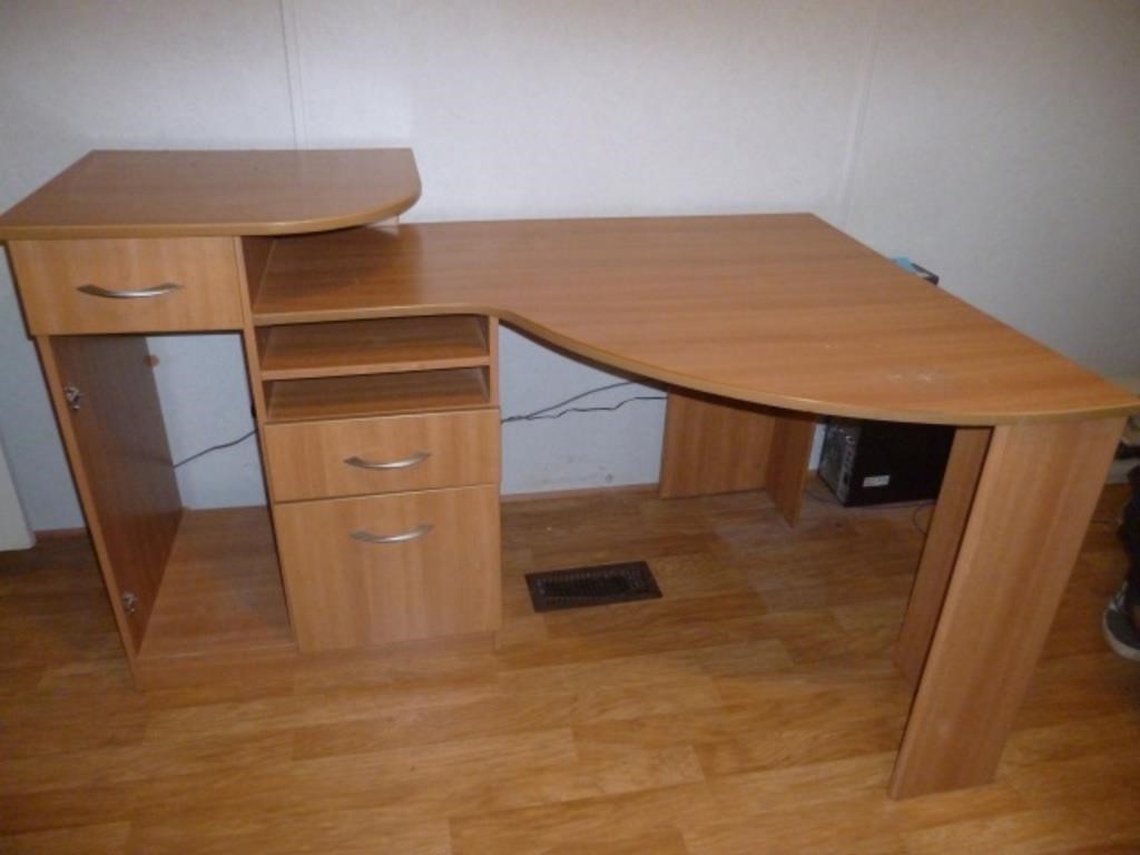 Corner Desk with Printer Stand & Storage