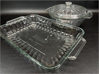 Anchor Hocking Glass Ribbed Dishes