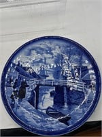 Vintage dutch blue large porcelain plate