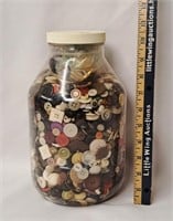 Large Plastic Jar of Vintage Buttons