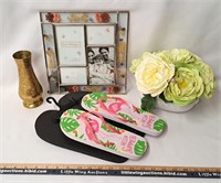 Floral Frame/Flip Flops/Vase/Flowers