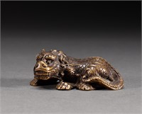 Bronze animal paperweight of Qing Dynasty