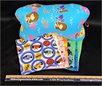 KIDS Lot-Soft Fleece Burp Cloths & Pillow