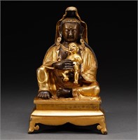 Bronze gold Buddha statue of Qing Dynasty