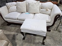 vintage couch with footstool