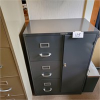 Nice 3 Drawer, One Door Metal Cabinet- w/Key