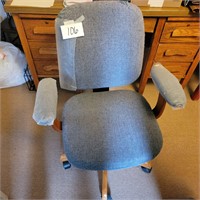 Gray Fabric Covered Office Chair- Shows Wear