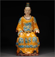 Ming Dynasty three color emperor sitting