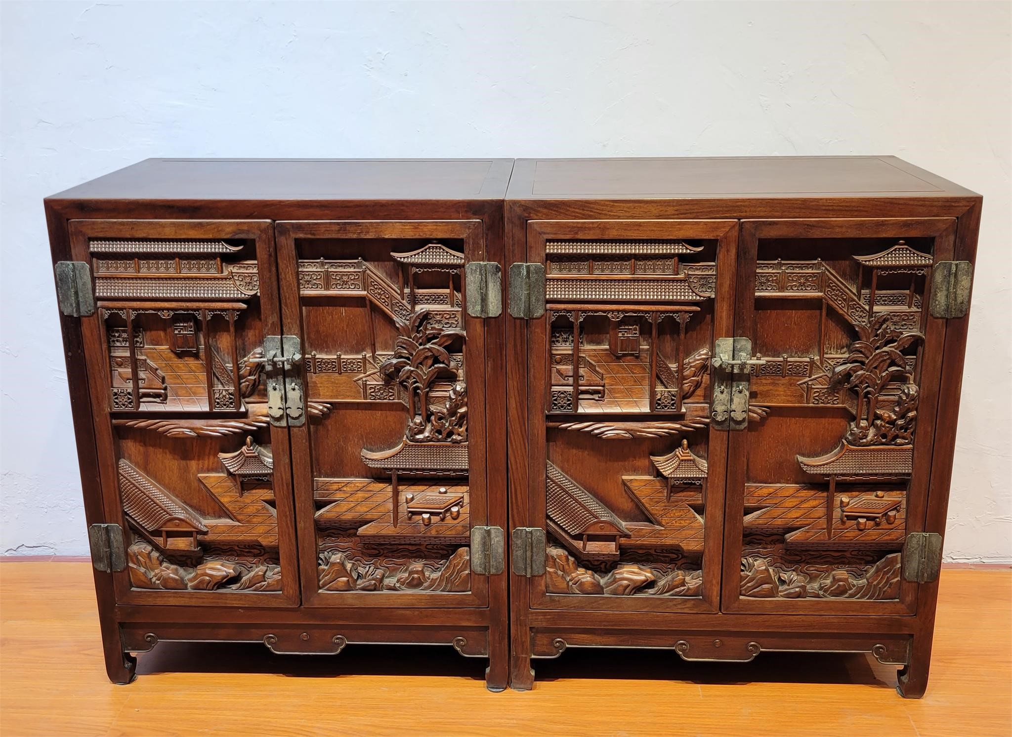A group of Huanghua pear antique cabinet in Qing D