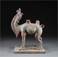 Blue stone painted camel before Ming dynasty