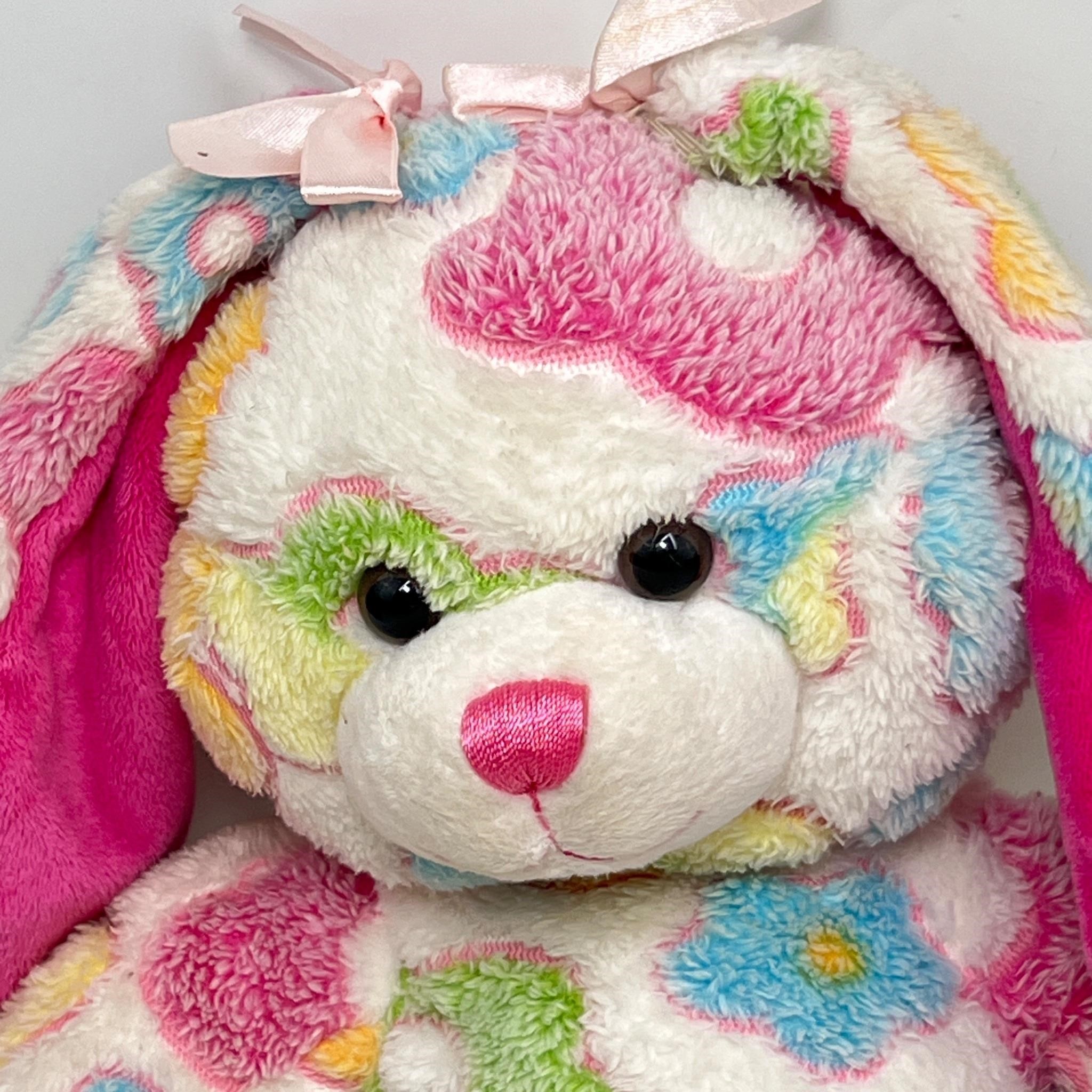 Build A Bear Rabbit Plush - Multicolored Flowers