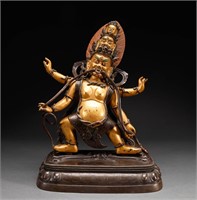 Bronze gilt six Buddha statues of Qing Dynasty