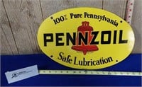 Enamel Pennzoil Oil Sign 16 1/2