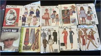 (10) Vintage McCall’s Clothes Sewing Patterns