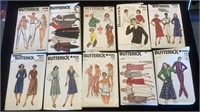 (10) Vintage Butterick Clothes Sewing Patterns
