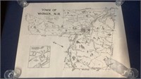 Vintage Town Of Warner, NH Poster Map
