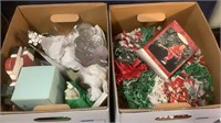 (2) Boxes Of Misc Christmas Decorations