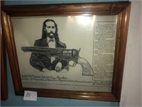 Framed picture wild bill revolver