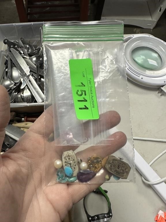 BAG OF MIXED WATCH  PARTS / STONES GEMS ETC