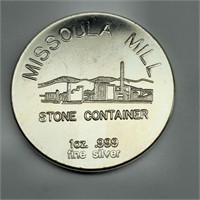 1994 Missoula Mill Stone Container 1oz .999 Silver