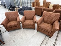 3 Padded Arm Chairs