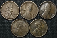 1916, 1917, 1918-D & S, 1919 Wheat Cents
