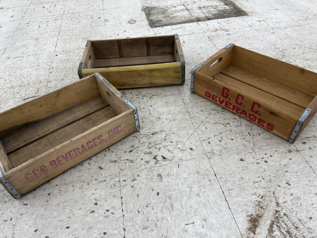 3 Vintage Wooden Crates