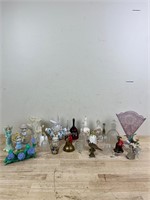 Collectible glass bells and figurine lot