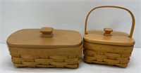 BISCUIT BASKET & COASTER CADDY W/ COASTERS