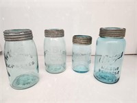 Vintage Blue Mason's Improved/Perfect Mason Jars
