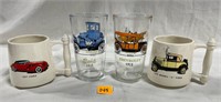 Vtg Collectible Buick Chevy Ford Glasswares