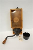 Cast Iron/Wood Antique Wall Mount Coffee Grinder