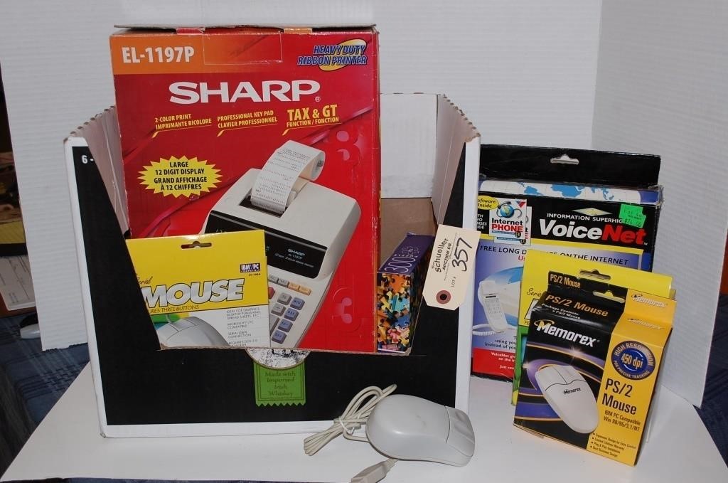 Ribbon Printer, Mouse, Voice Net- In Boxes