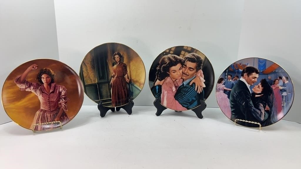(4) DECORATIVE GONE WITH THE WIND PLATES