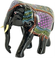 Lacquer Wooden Elephant Sculpture