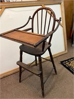 Early 20th century wooden high chair