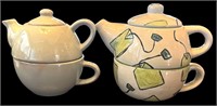 3Pc Teapots & Cups