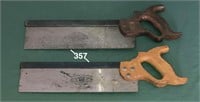 Pair 12" back saws: Disston No. 4 & E.C ATKINS SHE