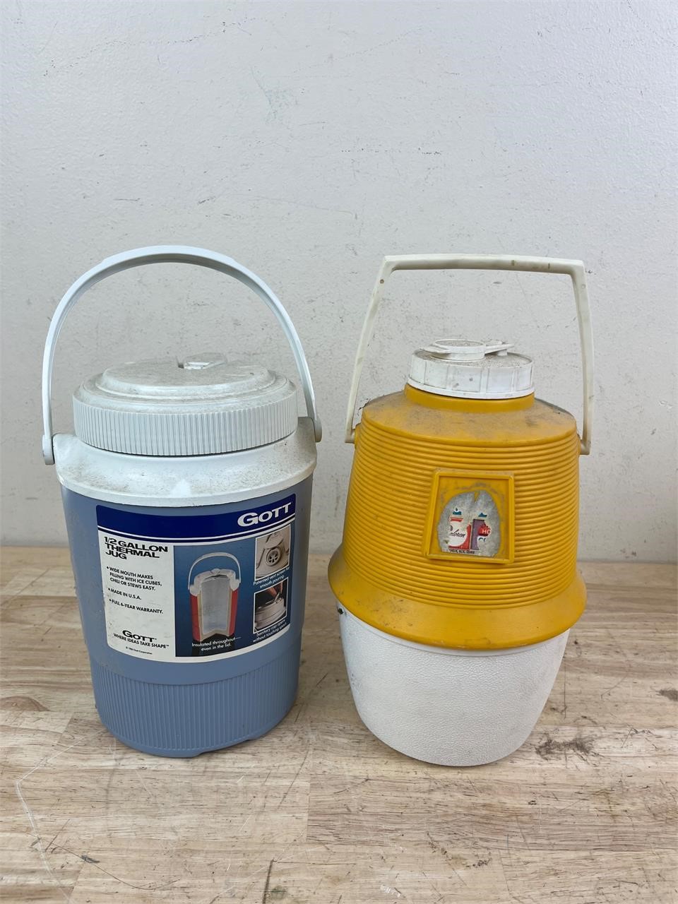 Two vintage thermal jugs