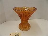 7.5" Orange Carnival Glass Vase
