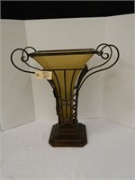 21" Metal & Frosted Plastic Vase
