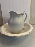 Stoneware Pitcher and Bowl