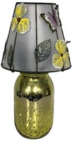 Mercury Glass Butterly Solar Lamp