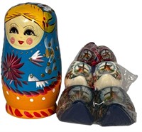 Hand Painted Nesting Dolls & Clogs