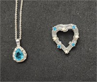 Lt Blue Stone Pin & Necklace