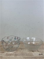 Two vintage crystal serving bowls