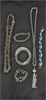 6pc Silver Toned Jewelry