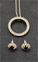 Clear Rhinestone Earrings & Necklace