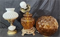 Vntg. Lamps and Globe